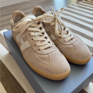 Hogan Cool Suede Low-Top Sneakers in Almond Beige